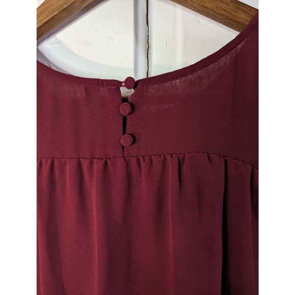 W118 by Walter Baker Dress Office Wear Maroon top gray wool blend skirt sz M - Picture 5 of 10